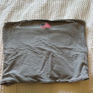 Embroidered flag striped tube top